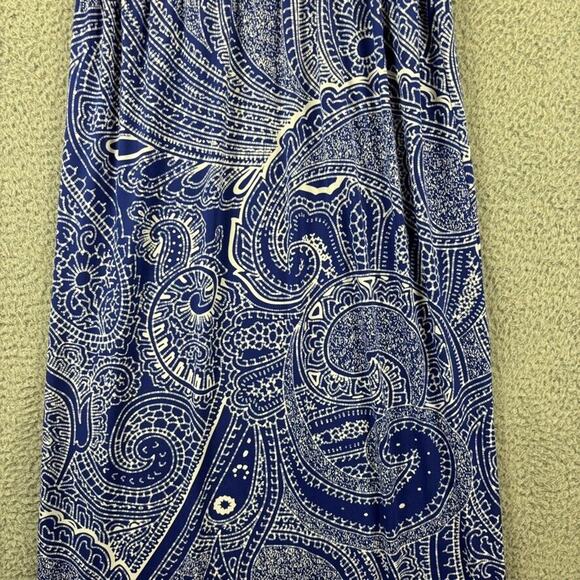 Tori Richard Honolulu Maxi Dress Small Blue Paisley Beachy Coastal Racerback - Picture 4 of 12